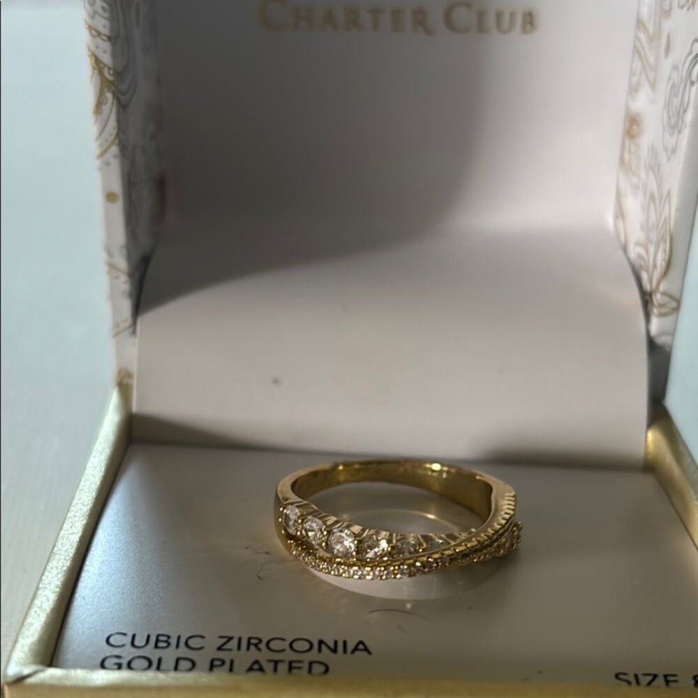 Charter Club Gold Cubic Zirconia Eternity Ring